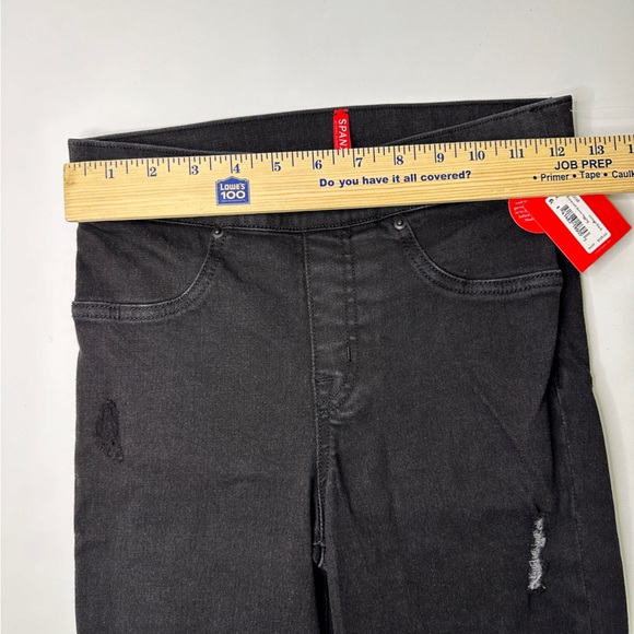 Spanx NWT Black Vintage Distressed Denim Leggings Sz XS Pull on skinny jeans - Picture 5 of 9